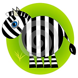 Cartoon zebra zoo. wild mammal