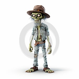 Cartoon Zombie With Hat: 3d Rendered Character In Maya photo