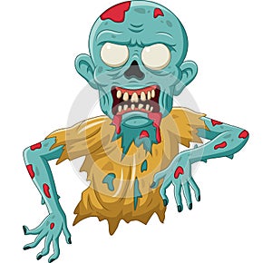 Cartoon zombie isolated on white background