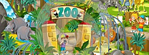 Cartoon zoo - amusement park - illustration for the children