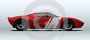 Red supercar in vector. photo