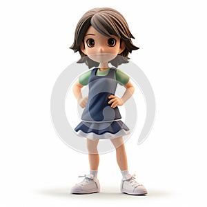 Cartoonish 3d Render Of Fiona, An Anime Girl In A Dress