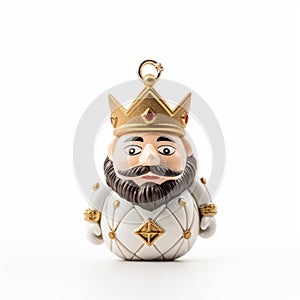 Cartoonish King Of Kings Gold And White Ornament