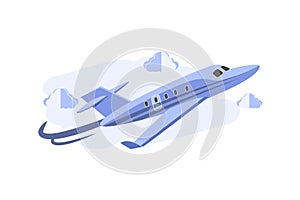 Cartoonist 3d Jet Plane Background illustration concept Design Vector