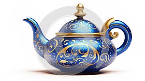 cartoons, Aladdin's genie's magic teapot on a white background , Generate AI