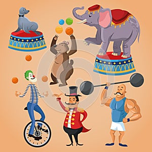 Cartoons of circus festival