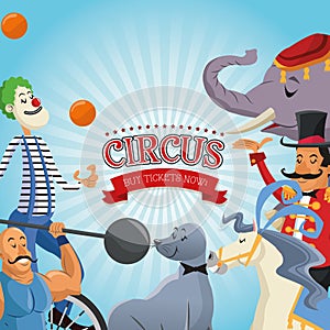 Cartoons of circus festival