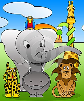 Dibujos animados jardín zoológico 