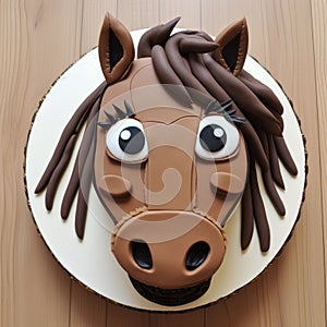 Cartoony Horse Head Cake Decoration