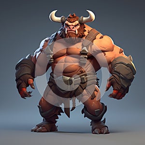 Cartoony Minotaur Cultist Character With Valorant Style