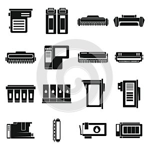 Cartridge toner icons set, simple style