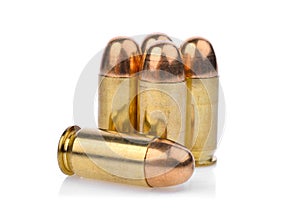 Cartridges of .45 ACP pistols ammo, full metal jacket .45