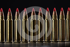 Cartridges ranked with red tip photo