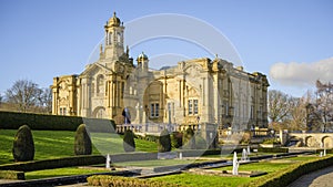 Cartwright Hall viewed from the Mughal water gardens.