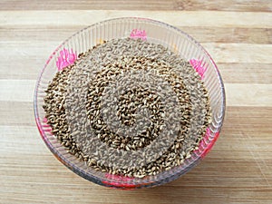 Carum seed in bowl