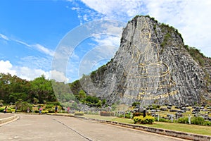 Carved Buddha Mountain at Khao Chee Chan, Chonburi, Thailand