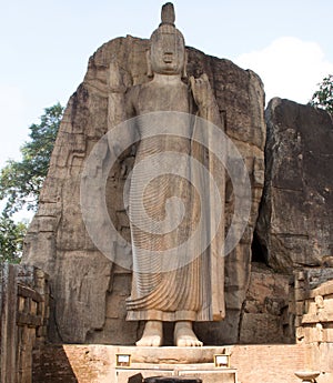 Carved Buddha in the rock