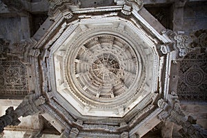 Carved celing of Adinatha Temple in Ranakpur