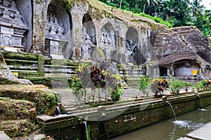 Funeral monuments of king Anak Wungsu of the Udayana dynasty and his favourite queens in Gunung Kawi, Bali, Indonesia photo
