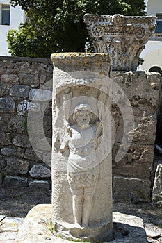 Carved column at the Byrsa roman ruins