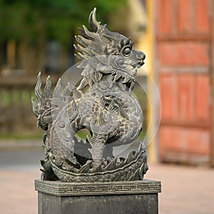Imperial City Hue, Vietnam, Dragon in the Forbidden City of Hue. photo