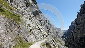 Cares Gorge walking trail in Picos de Europa NP in Spain photo