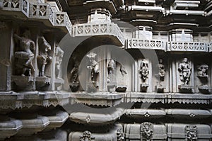 Carved figures on walls, Bhuleshwar Temple, Yavat, Maharashtra.