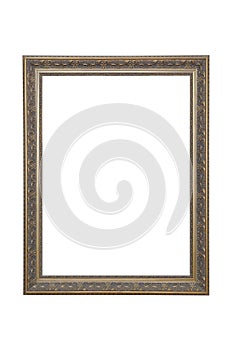 Carved Gilded Frame Isolated on White Background