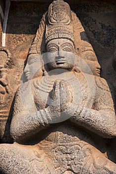 Carved idols on the Gopuram of Nataraja Temple. Chidambaram, Tamil Nadu, India