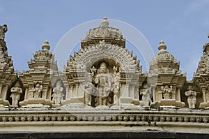 Carved idols on the outer wall of the Ranganathaswamy Temple, Srirangapatna, Karnataka photo