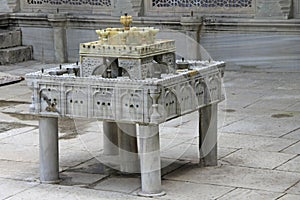 Carved Marble Candle Holder in the Topkapi Palace photo