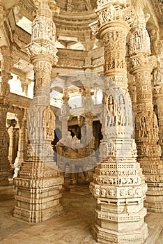 Carved marble in Jain temple at Ranakpur, India