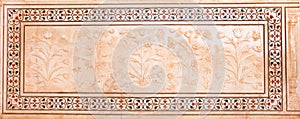 Carved Marble Panel from Taj Mahal in Agra India