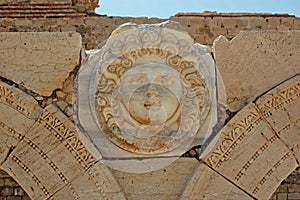 Carved Medusa Face, Leptis Magna, Libya