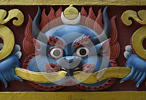 Carved Nepalese Temple Demon