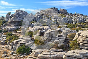 Carved out rock formations