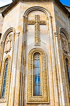 carved outdoor window of Sameba Church in Batumi