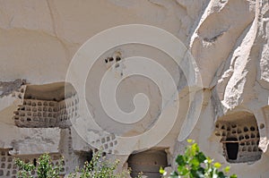 Carved Pigeon Lofts, Red Rose Valley, Goreme, Cappadocia, Turkey
