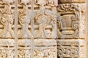 Carved pillars at Chand Baori photo