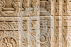 Carved pillars at Chand Baori photo