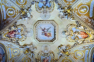 Carved Plaster and Fresco Ceiling, Palazzo Pitti, Florence