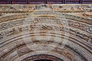 Carved portal to the Monastery of Santa Maria de Ripoll in Spain