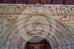 Carved portal to the Monastery of Santa Maria de Ripoll in Spain