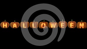 Carved Pumpkin Letters with candle the halloween