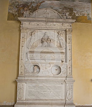 Carved relief at San Gregorio Magno al Celio church in Rome photo