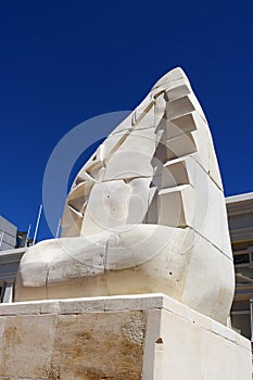 Carved stone artwork, Civic Square, Wellington