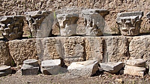 Carved stone capitals in the ruins of Carthage