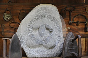 Carved stone with the Idol of Tara, representation of the goddess of fertility, Tenerife, Canary Islands, Spain