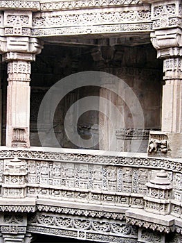 Carved stone pillars