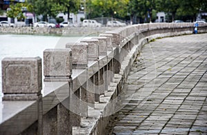 Carved stone pillars